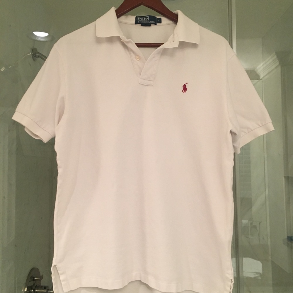 White with red logo RL polo size large
